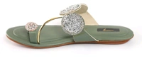 Bootify Women Flats Sandal (Grey, 7) - Camouflage Green, 9