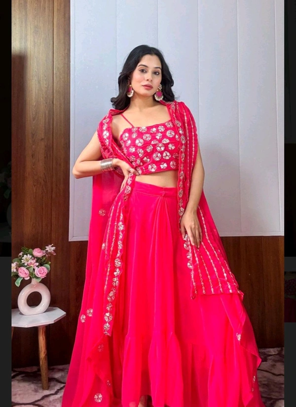 STYLISH INDO-WESTERN OUTFIT - Torch Red, Free Size