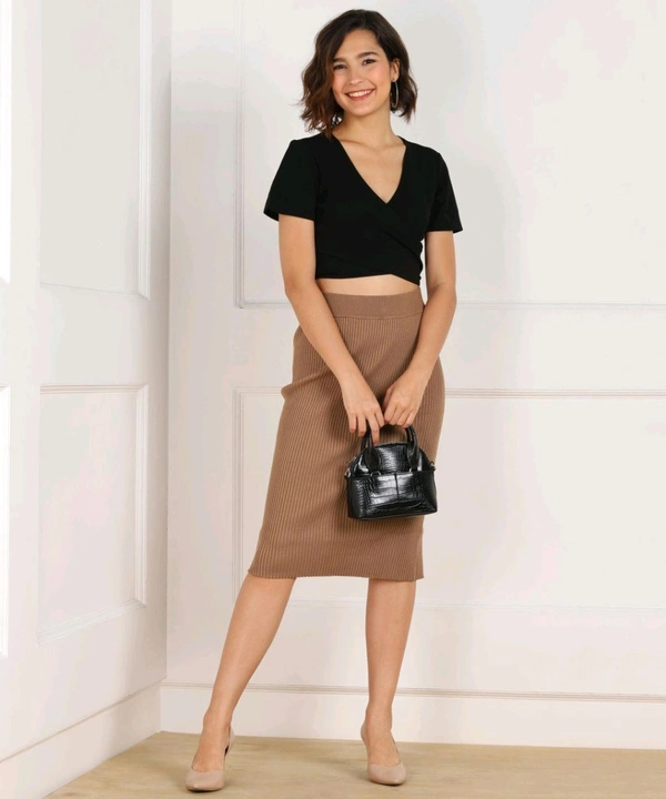 Casual Regular Sleeves Solid Women Black Top - Black, XS