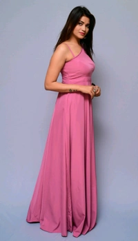 Women Fit and Flare Maroon Dress
 - Pink, L