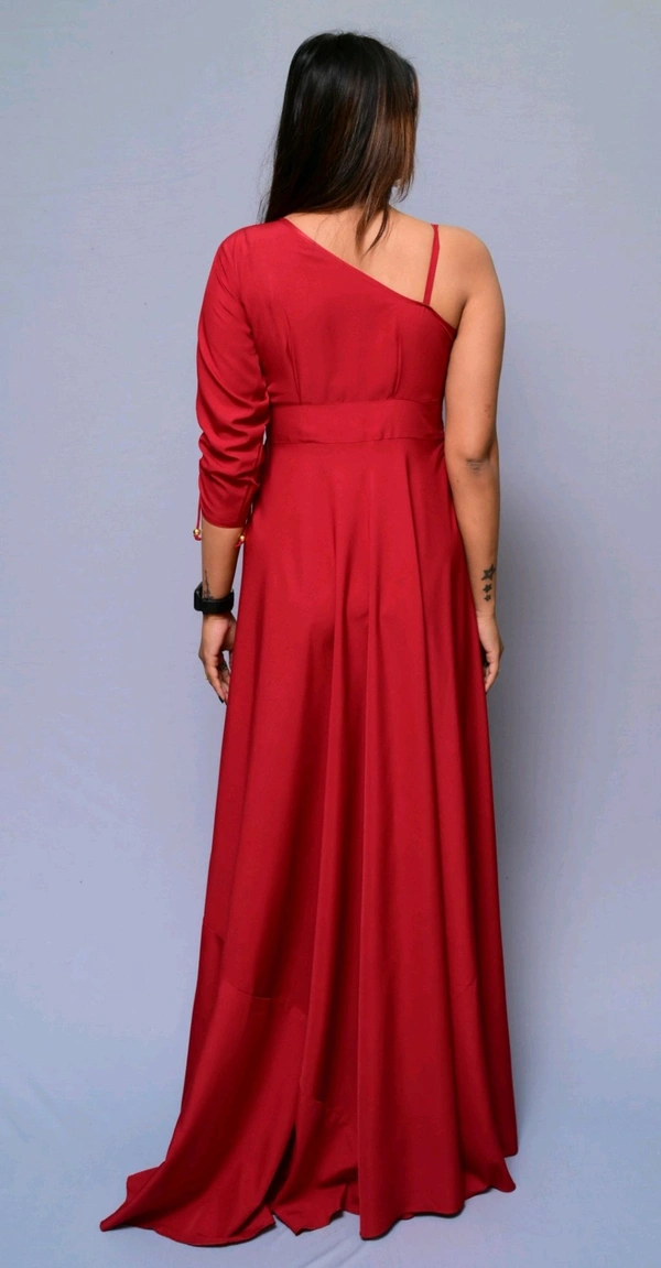 Women Fit and Flare Maroon Dress
 - Maroon, S