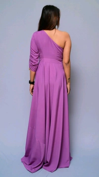 Women Fit and Flare Maroon Dress
 - Lavender, S
