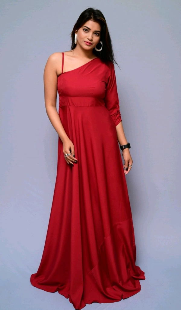 Women Fit and Flare Maroon Dress
 - Maroon, XS