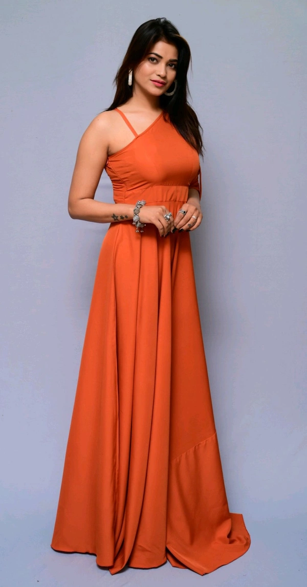 Women Fit and Flare Maroon Dress
 - Burning Orange, XS