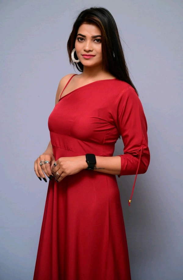 Women Fit and Flare Maroon Dress
 - Maroon, XL