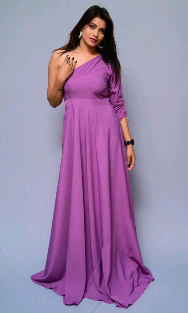 Women Fit and Flare Maroon Dress
 - Lavender, XXL