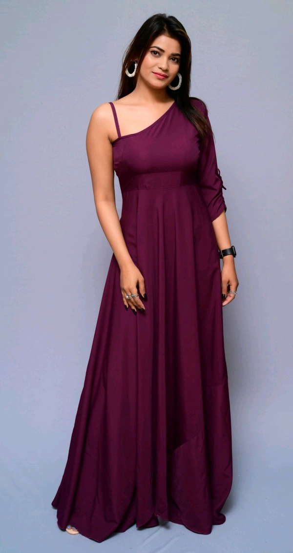 Women Fit and Flare Maroon Dress
 - Wine, 4XL