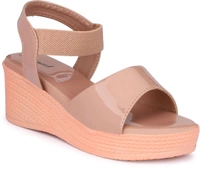 Women Wedges Sandal (Black, 6)
 - Rose Fog, 5