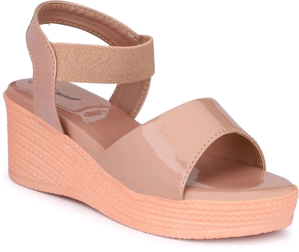 Women Wedges Sandal (Black, 6)
 - Rose Fog, 5