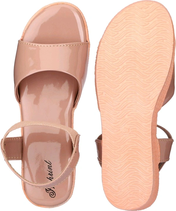 Women Wedges Sandal (Black, 6)
 - Rose Fog, 5