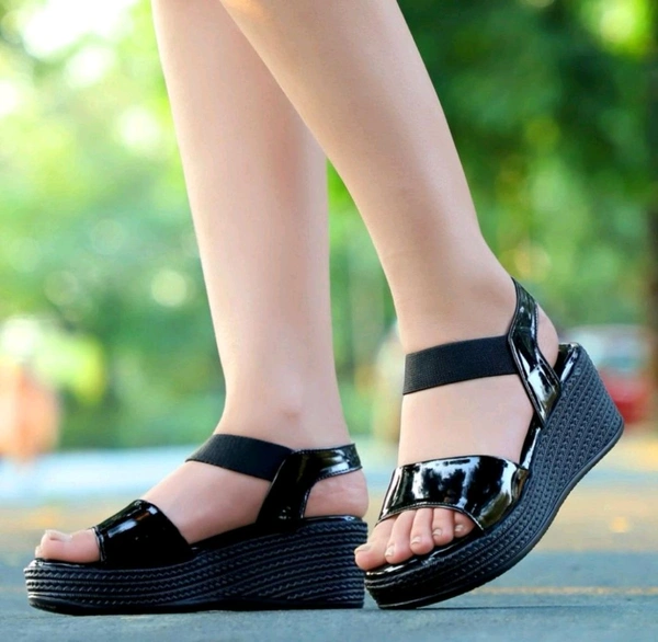Women Wedges Sandal (Black, 6)
 - Black, 6