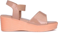 Women Wedges Sandal (Black, 6)
 - Rose Fog, 7