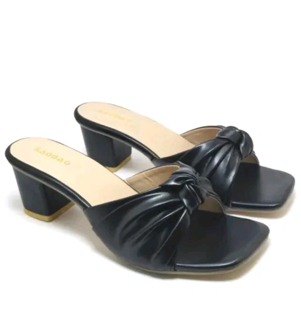 Block Heel Slipper For Women And Girl - Black, 3