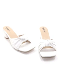 Block Heel Slipper For Women And Girl - White, 6