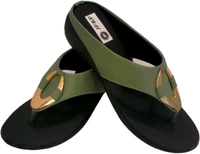 Women's Fashion Sandal Faux Leather, Comfortable & Stylish Wedges Ideal for Casual & Formal Occasions (Green, 5) - Verdigris, 5