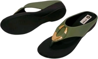 Women's Fashion Sandal Faux Leather, Comfortable & Stylish Wedges Ideal for Casual & Formal Occasions (Green, 5) - Verdigris, 5