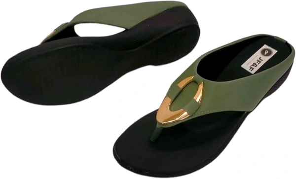 Women's Fashion Sandal Faux Leather, Comfortable & Stylish Wedges Ideal for Casual & Formal Occasions (Green, 5) - Verdigris, 5