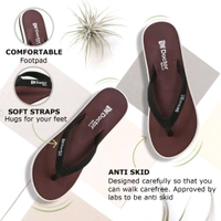 Lightweight Antiskid|Ortho|Heels Slippers for Women Flip Flop for Girls Women Slippers
(Maroon, 4)
 - Ferra, 6
