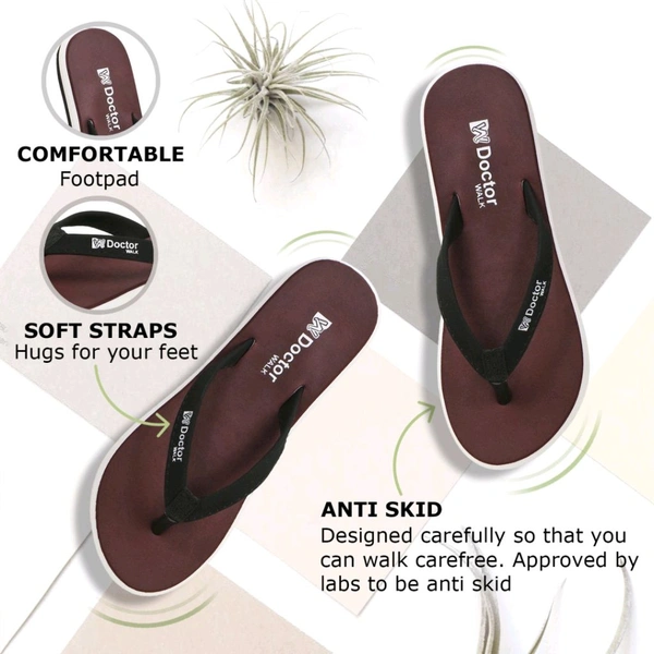 Lightweight Antiskid|Ortho|Heels Slippers for Women Flip Flop for Girls Women Slippers
(Maroon, 4)
 - Ferra, 6