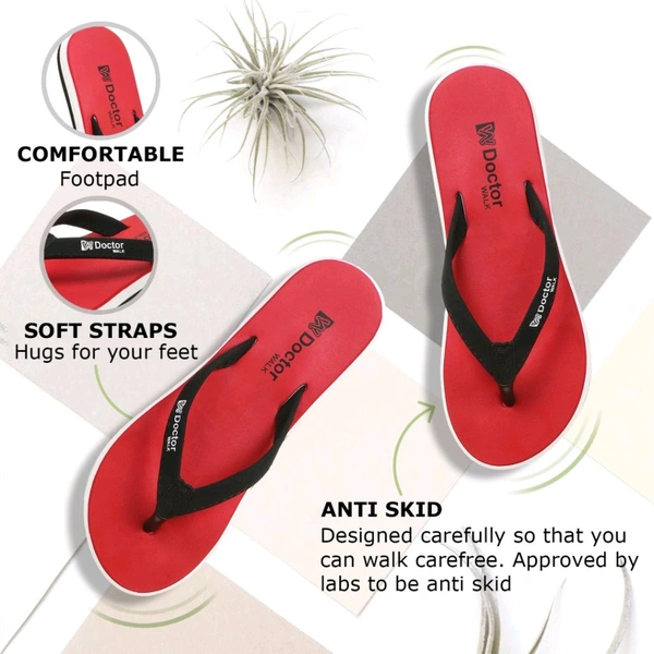 Lightweight Antiskid|Ortho|Heels Slippers for Women Flip Flop for Girls Women Slippers
(Maroon, 4)
 - Red, 6