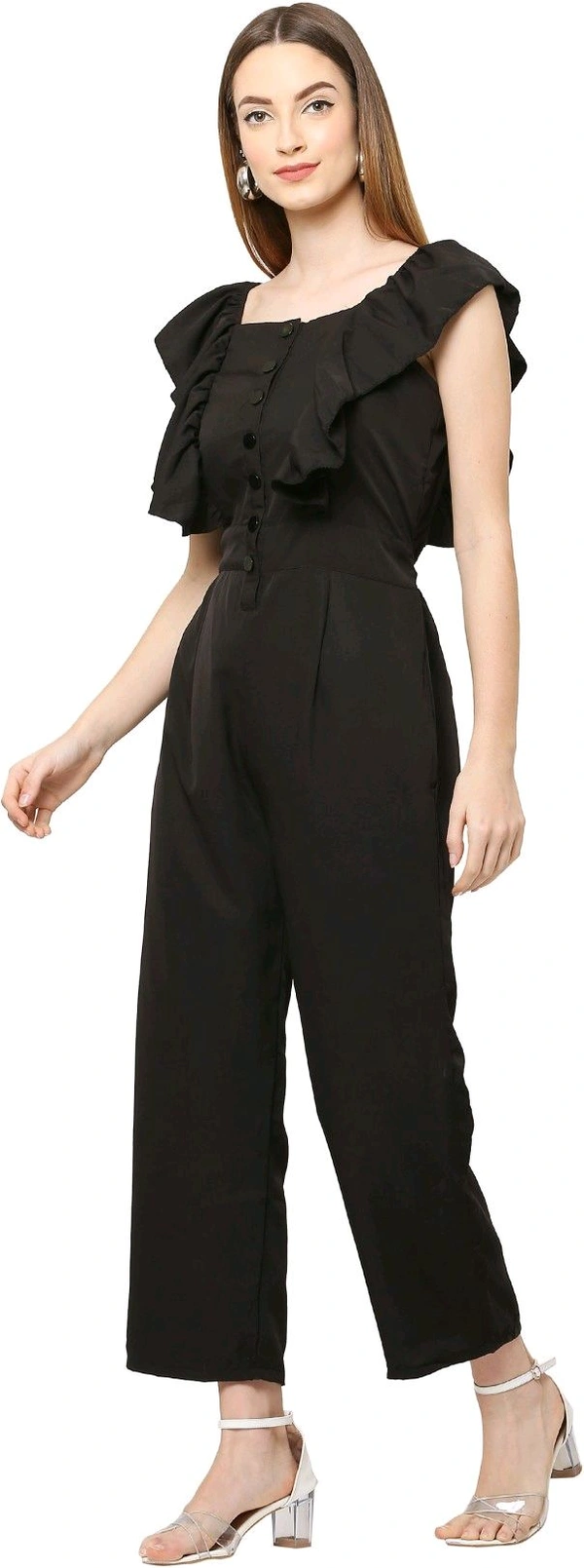Solid women jumpsuit.  - Black, L