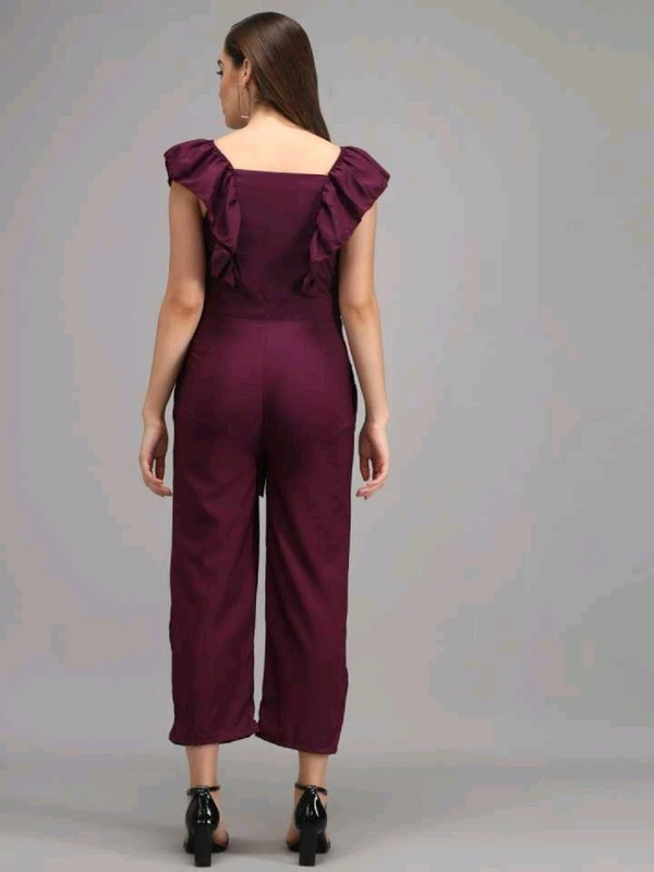 Solid women jumpsuit.  - Tawny Port, L
