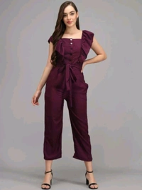 Solid women jumpsuit.  - Tawny Port, L