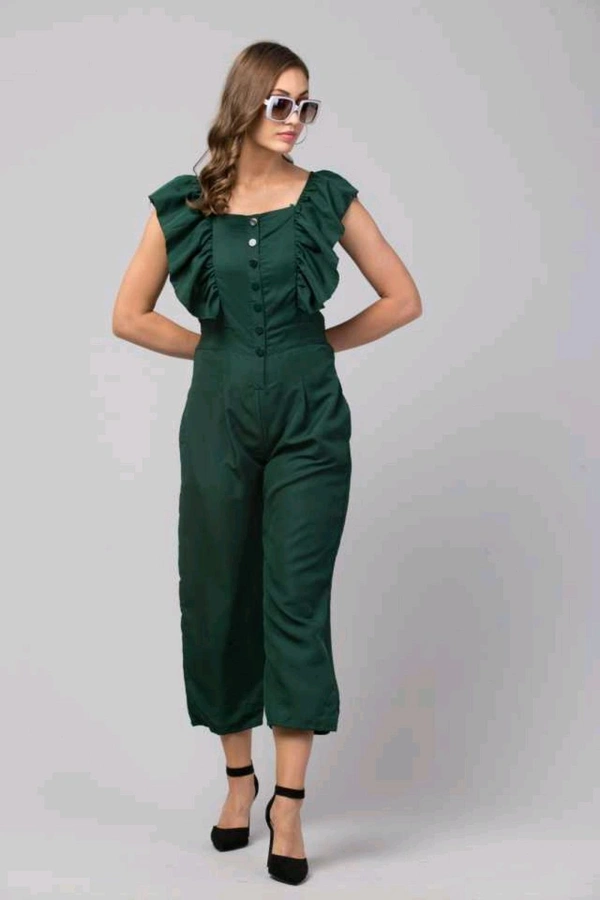 Solid women jumpsuit.  - Te Papa Green, L