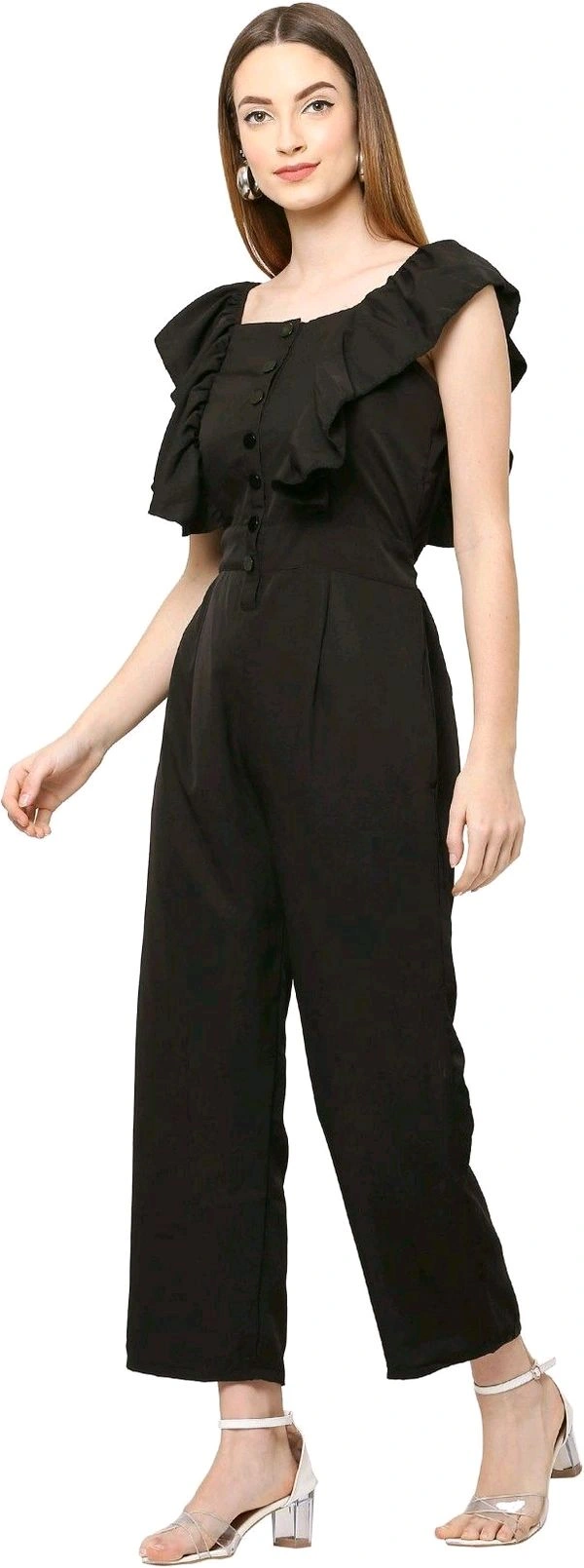 Solid women jumpsuit.  - Black, S