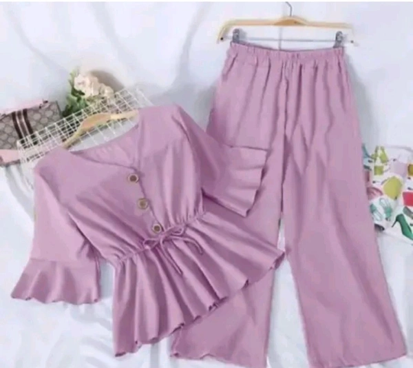 Women Crepe Crop Top Palazzo Set - Lily, XS