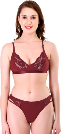 Bra & Panty Set Self Design Multicolor Lingerie Set
 - 34B