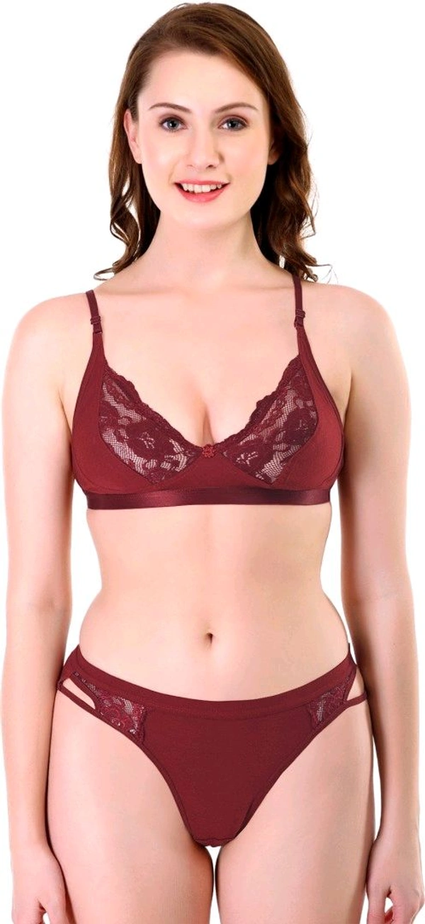 Bra & Panty Set Self Design Multicolor Lingerie Set
 - 34B