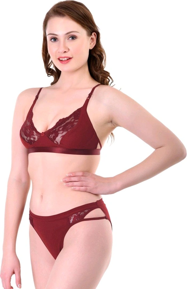 Bra & Panty Set Self Design Multicolor Lingerie Set
 - 34B