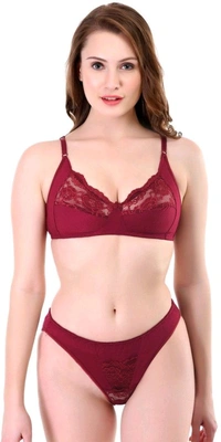 Bra & Panty Set Self Design Multicolor Lingerie Set - 32B