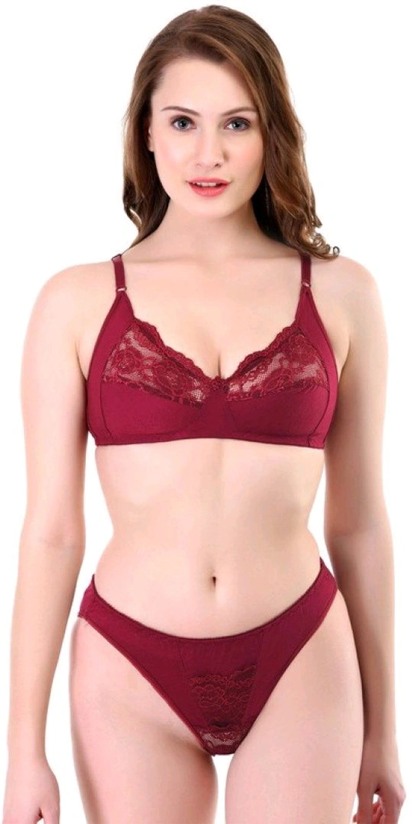 Bra & Panty Set Self Design Multicolor Lingerie Set - 32B