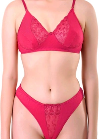 Bra & Panty Set Self Design Multicolor Lingerie Set - 28B