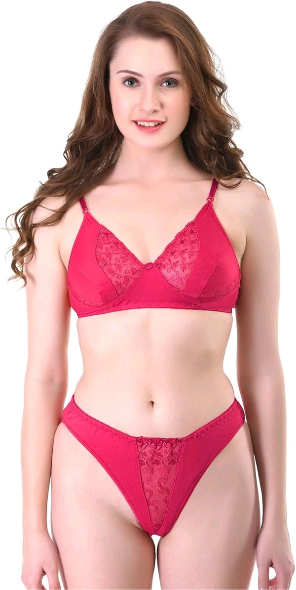 Bra & Panty Set Self Design Multicolor Lingerie Set - 32B