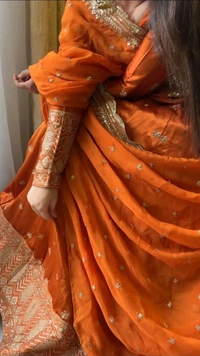 Wedding Special Rust Orange Color Silk Lehenga Choli - Pomegranate, XL