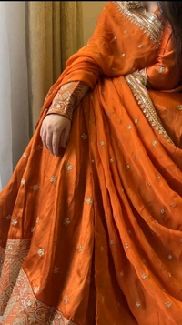 Wedding Special Rust Orange Color Silk Lehenga Choli - Pomegranate, XL