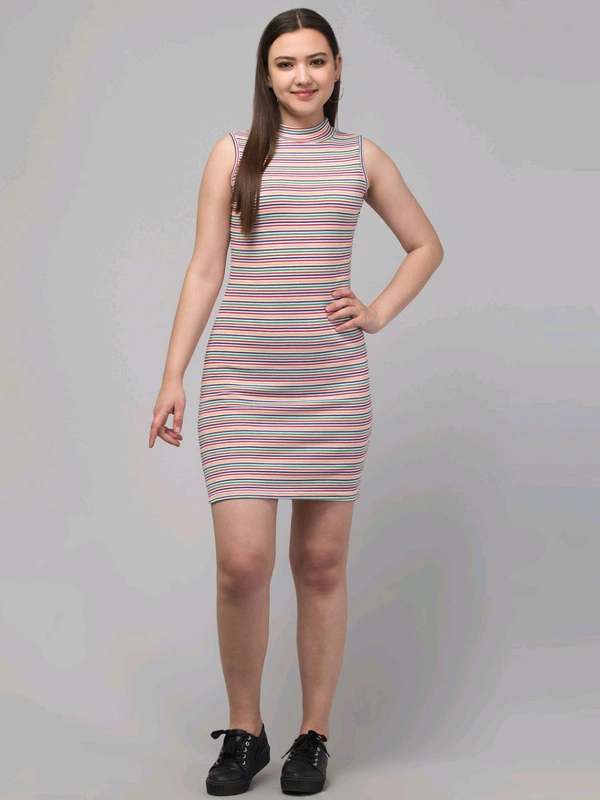 Women Bodycon Black, Red, White Dress
 - Multicolor, L