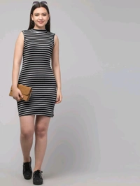 Women Bodycon Black, Red, White Dress
 - Black Lining, L