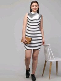 Women Bodycon Black, Red, White Dress
 - white Lining, M