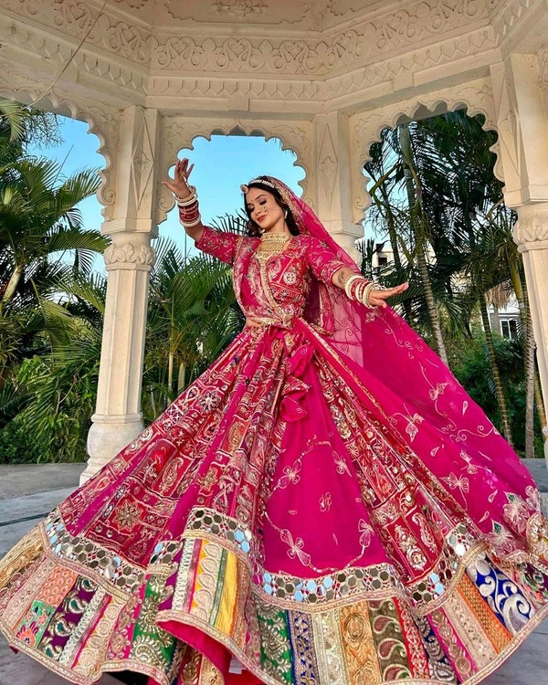 NAVRATRI SPECIAL PRINTED LAHENGA CHOLI
 - Lipstick, Free Size