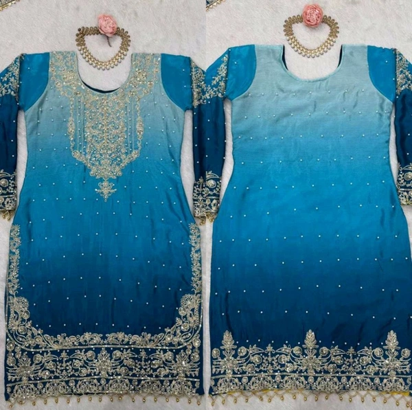 Havy Chinon Blue Designer Suit
 - Deep Cerulean, M