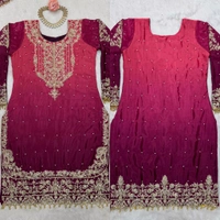 Havy Chinon Blue Designer Suit
 - Rose Bud Cherry, XL