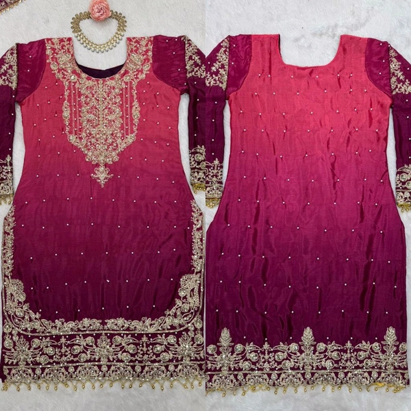Havy Chinon Blue Designer Suit
 - Rose Bud Cherry, XL