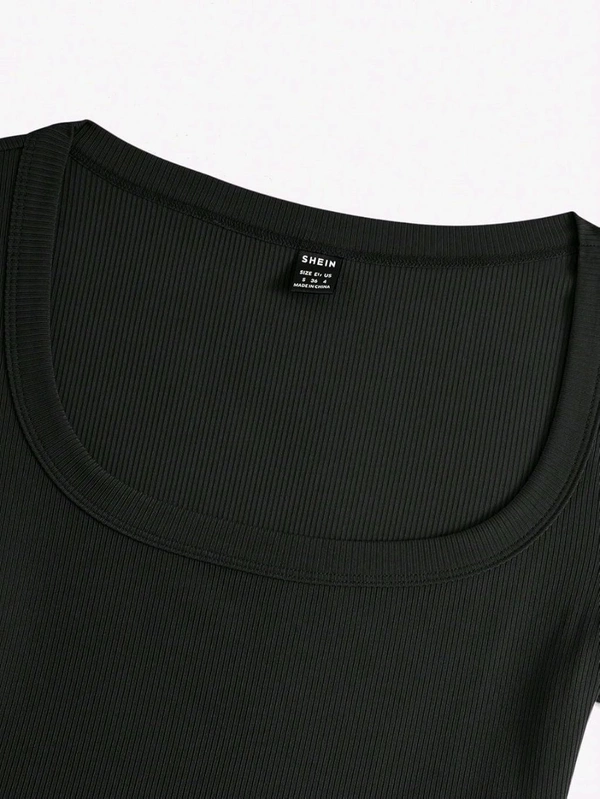 Women's Tops Sexy Tops for Women Shirts Women's Scoop Neck Crop Tee Women's Dress(Hot Pink,X-Small) - Black, M