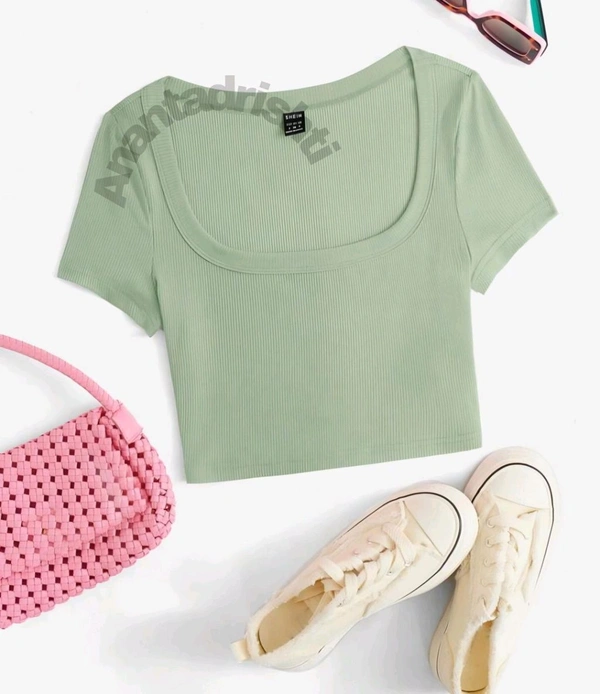 Women's Tops Sexy Tops for Women Shirts Women's Scoop Neck Crop Tee Women's Dress(Hot Pink,X-Small) - Rainee, XL