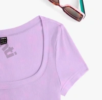 Women's Tops Sexy Tops for Women Shirts Women's Scoop Neck Crop Tee Women's Dress(Hot Pink,X-Small) - French Lilac, XXL