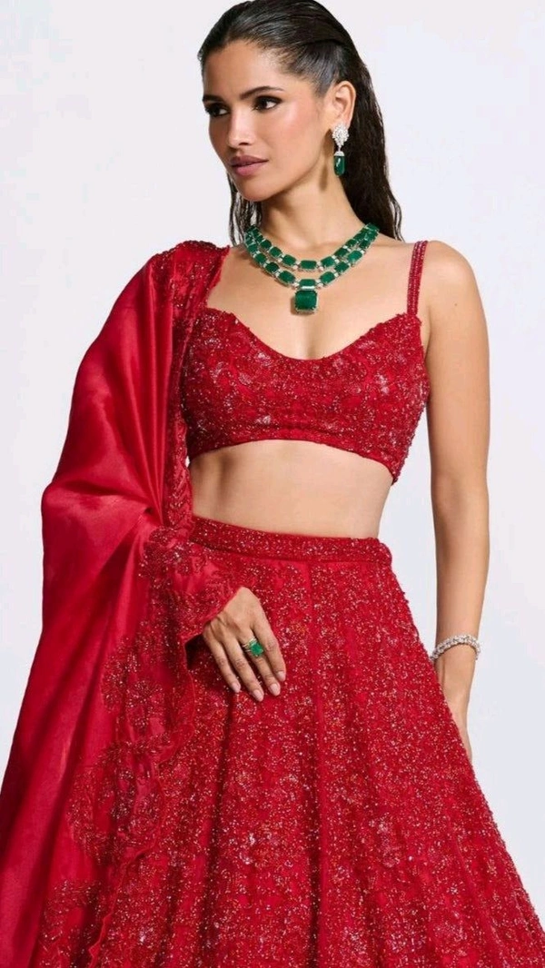 Hot Red Colour Heavy Sequence Work Lehenga Choli
 - Red, Free Size